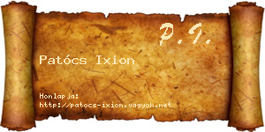 Patócs Ixion névjegykártya